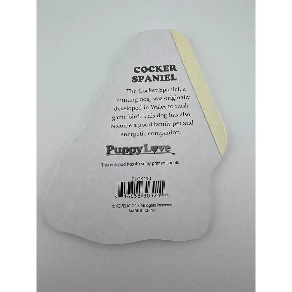 Vintage Puppy Love Cocker Spaniel Dog Shaped Notepad‎ 40 Sheets 5